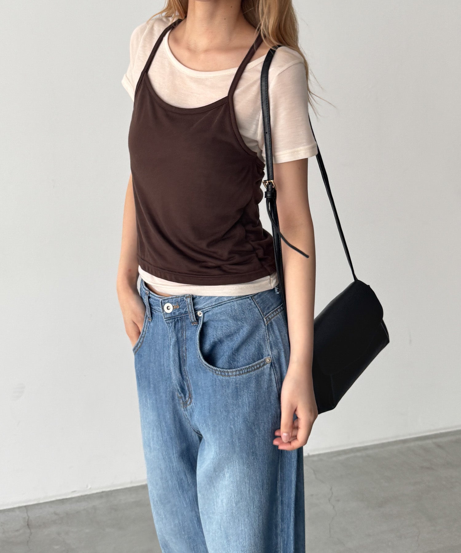 レイヤードホルターTシャツ