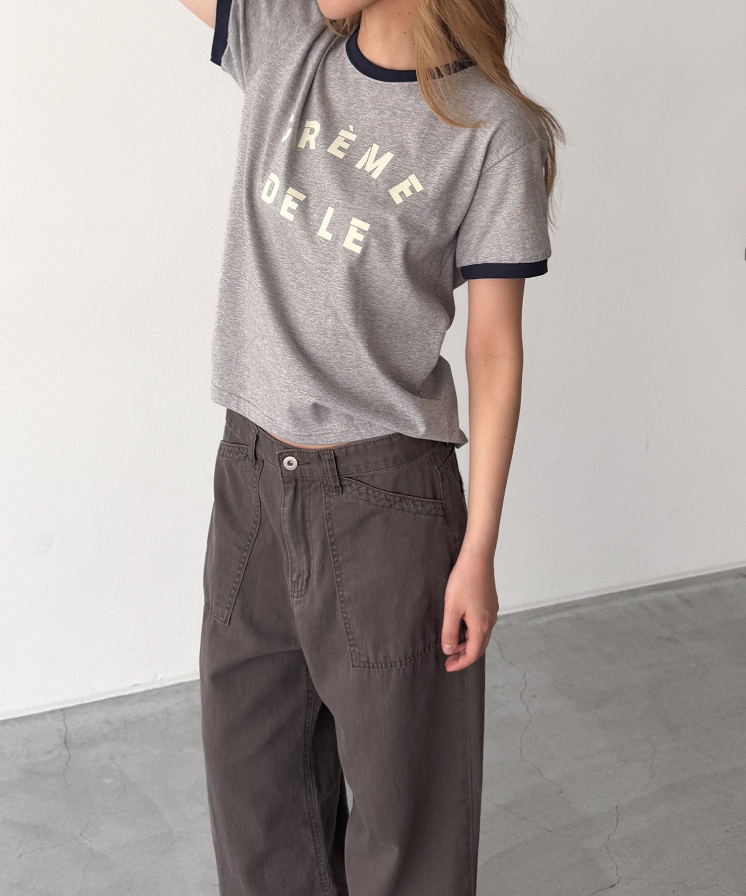 "CREME DELE"リンガーTシャツ