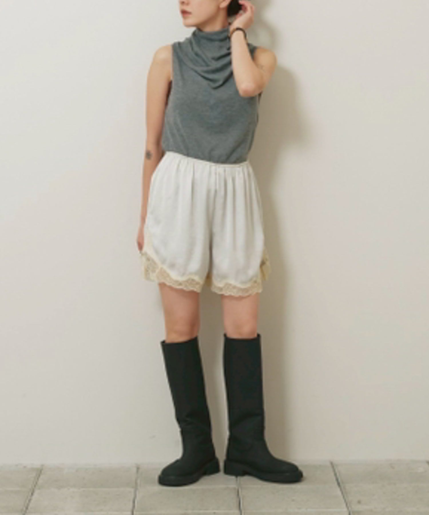 Satin Lace Halfpants サテンレースハーフパンツ/12610722