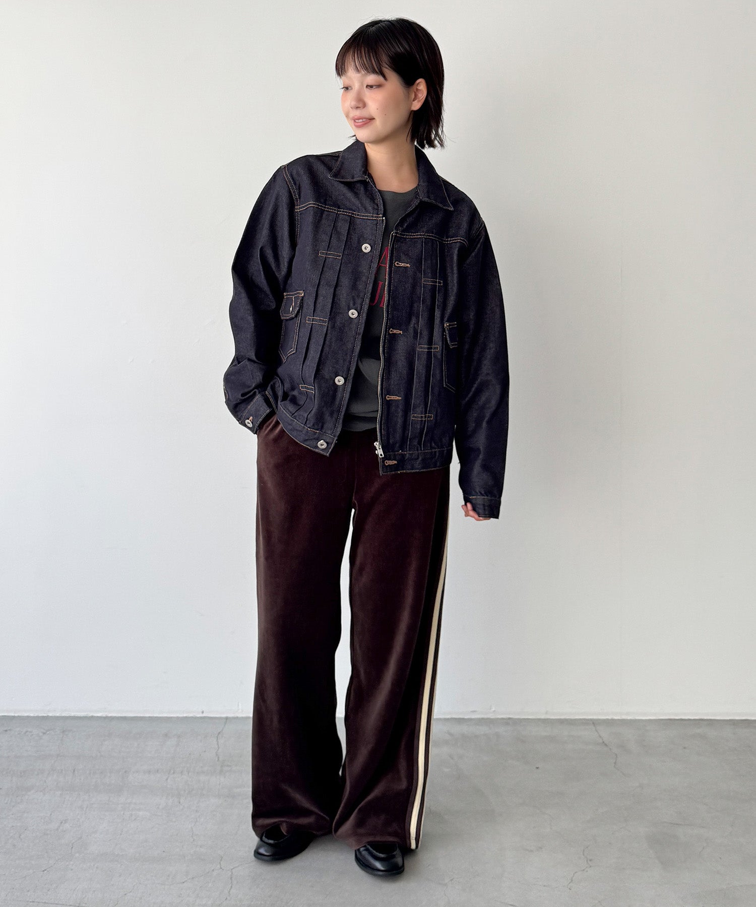 ZIPデニムジャケット