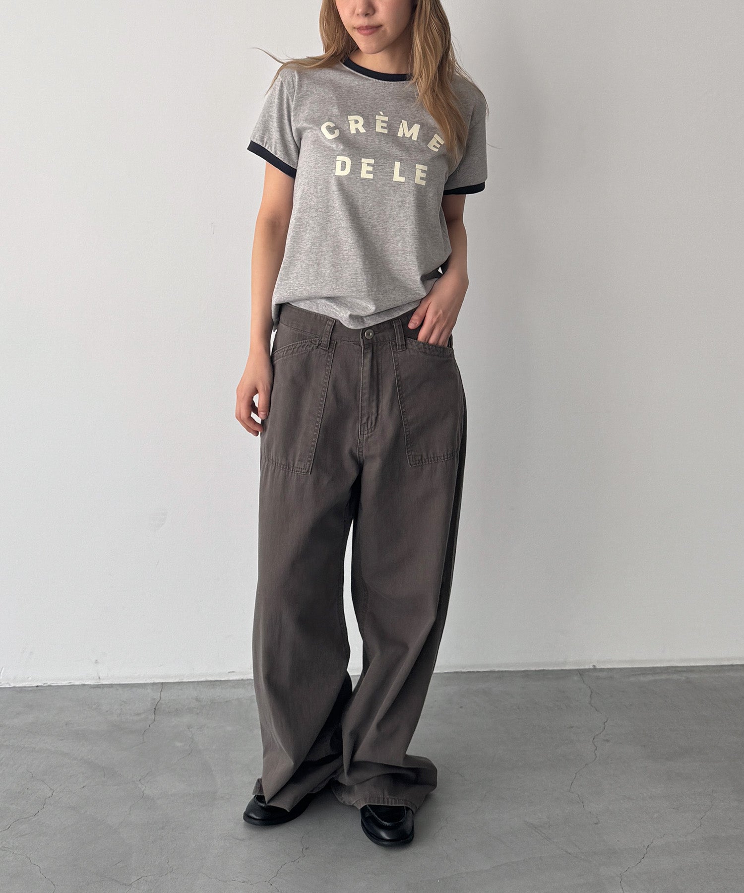 "CREME DELE"リンガーTシャツ