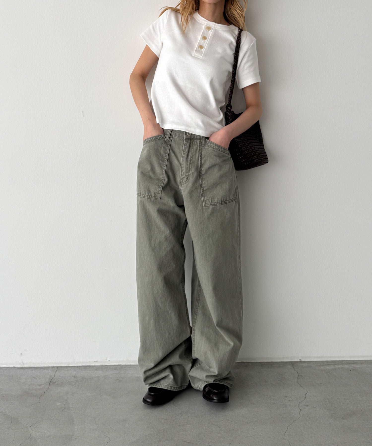 ヴィンテージコットンヘンリー半袖Tシャツ