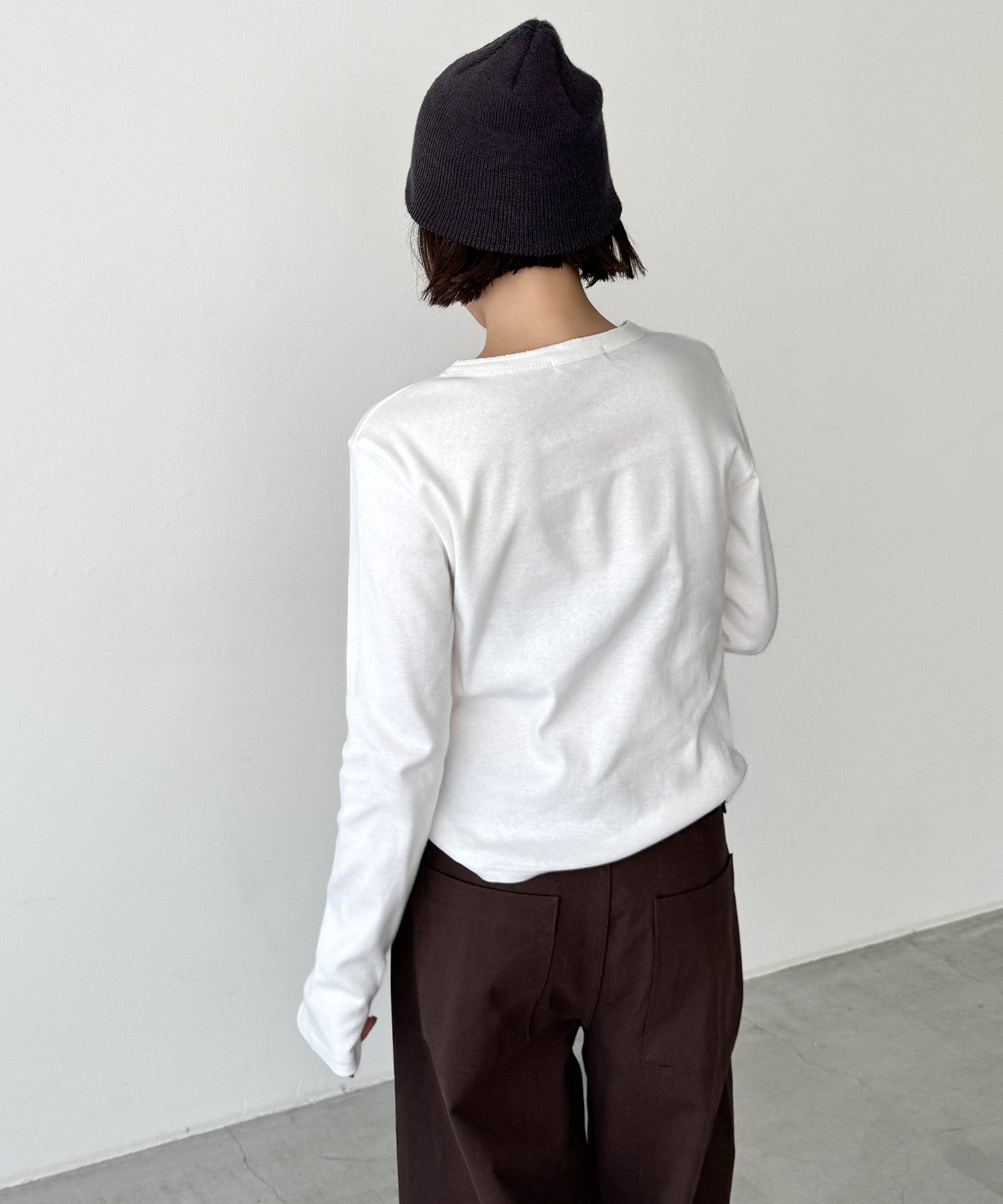 ヴィンテージコットンヘンリーロングTシャツ