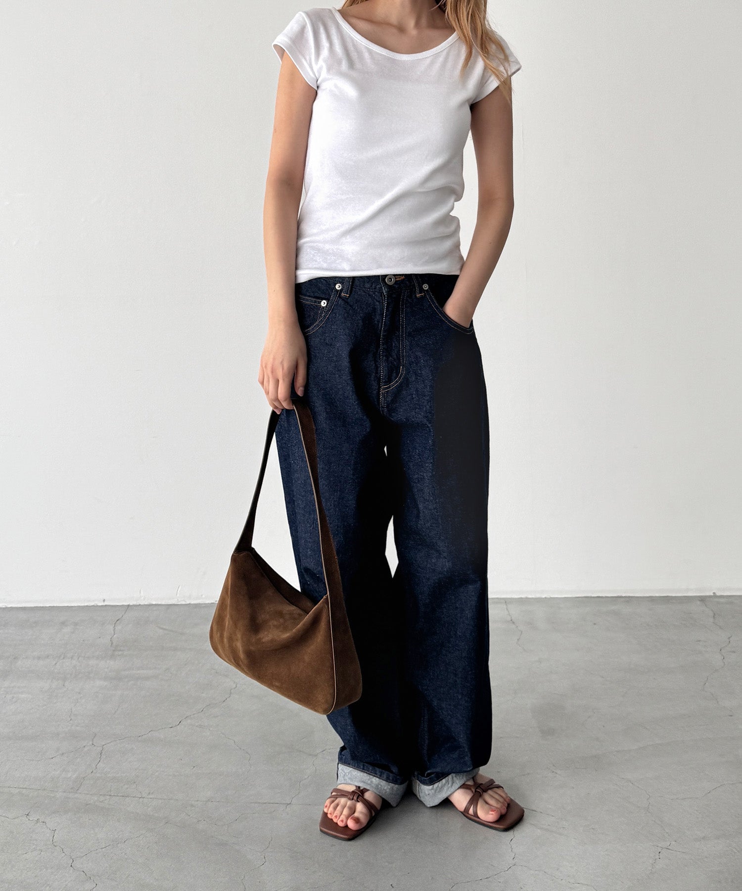 BASICラウンドCAPスリーブTシャツ