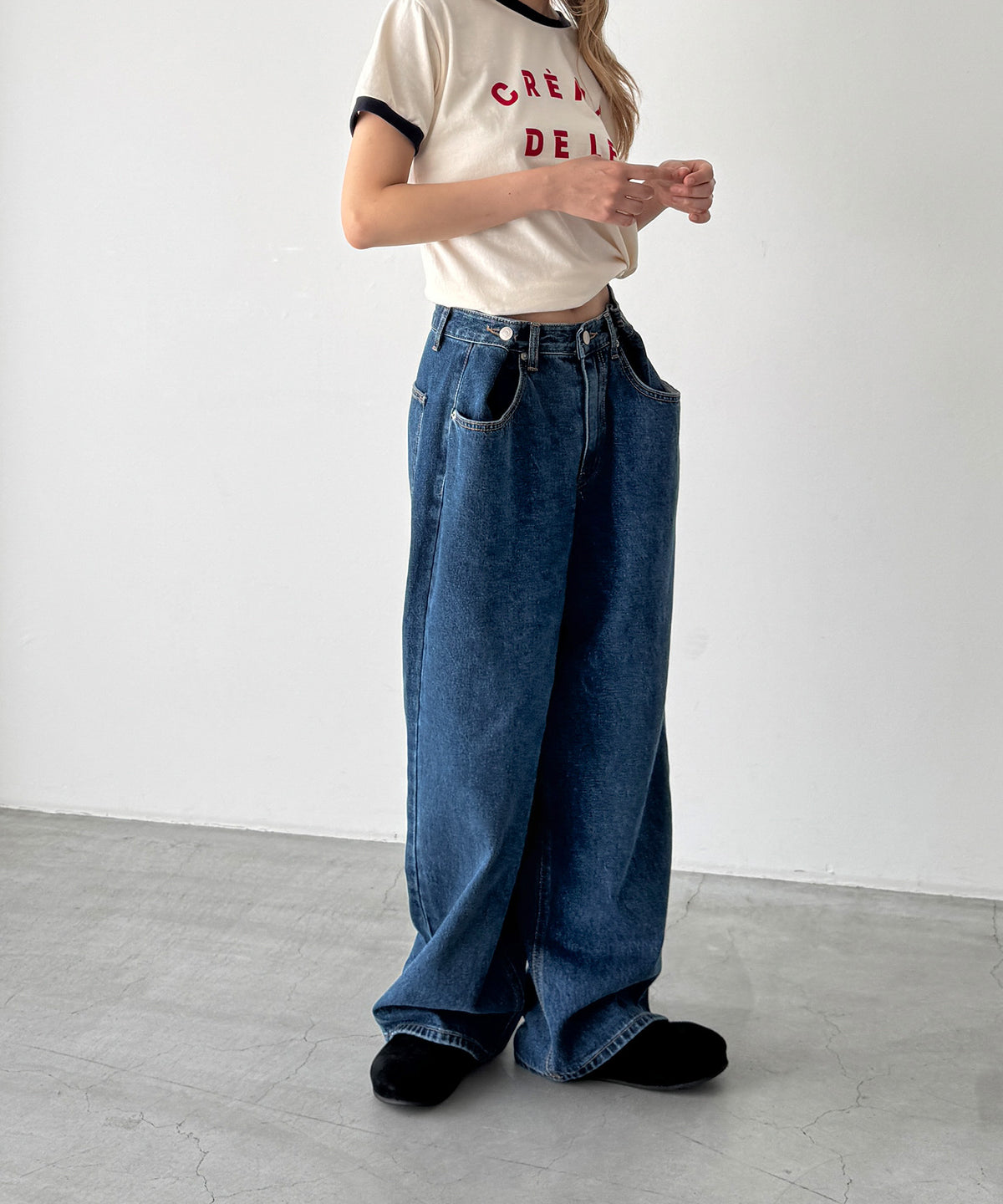 ボタンポケットデニムパンツ