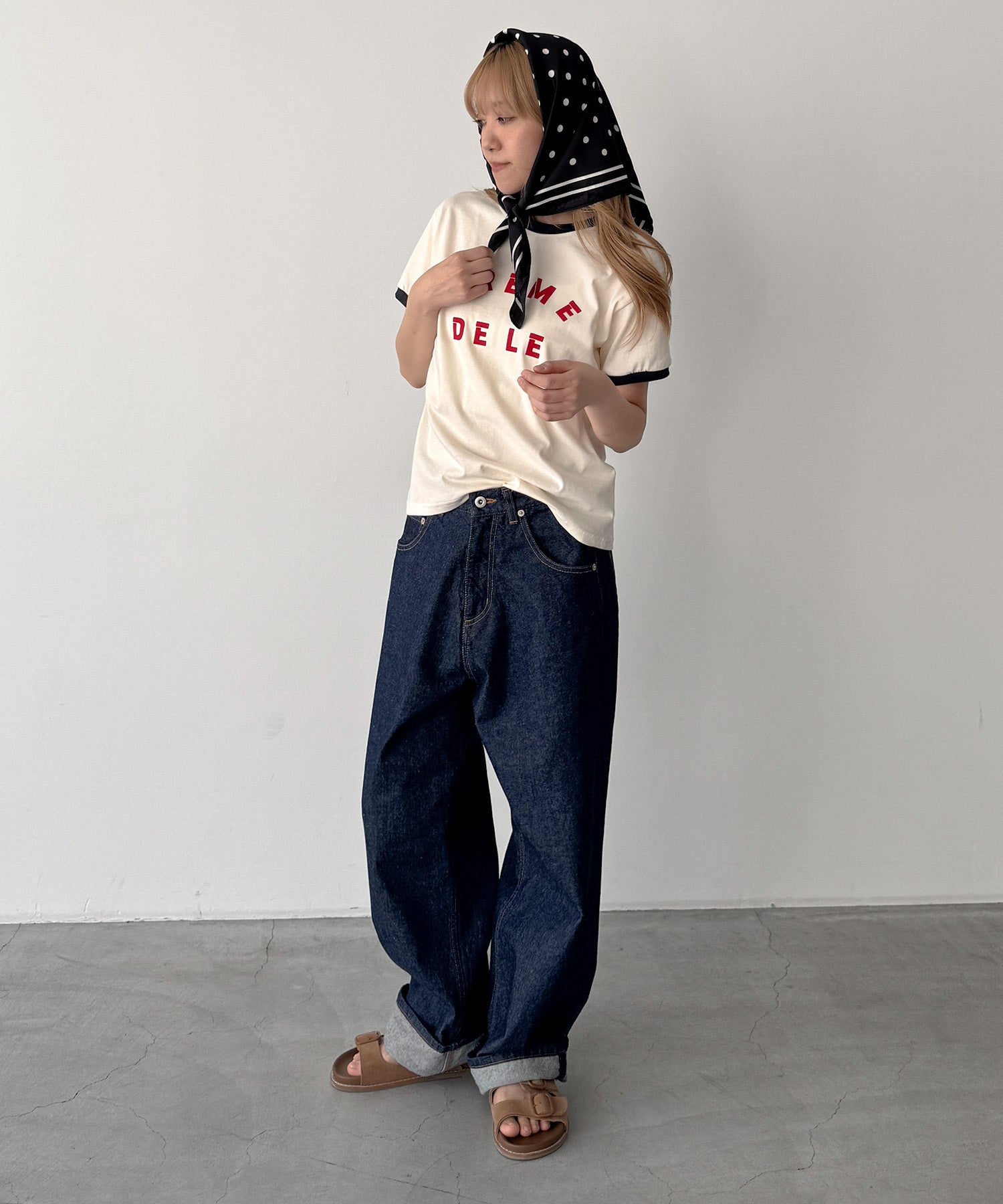 "CREME DELE"リンガーTシャツ