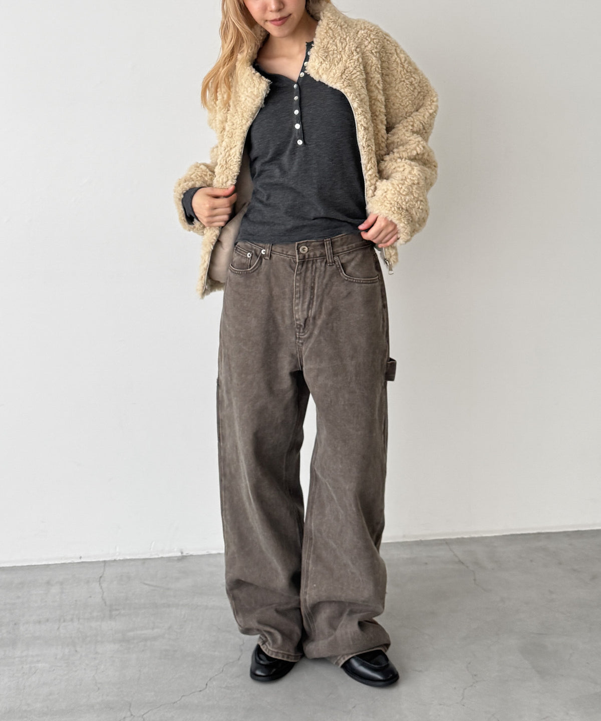 シルク混スキッパーニット