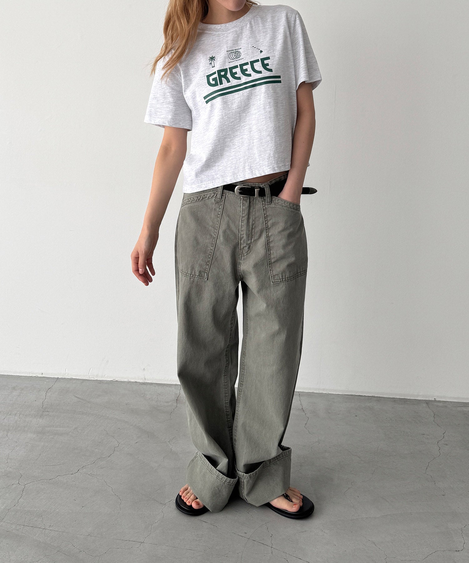 "GREECE"コンパクトTシャツ