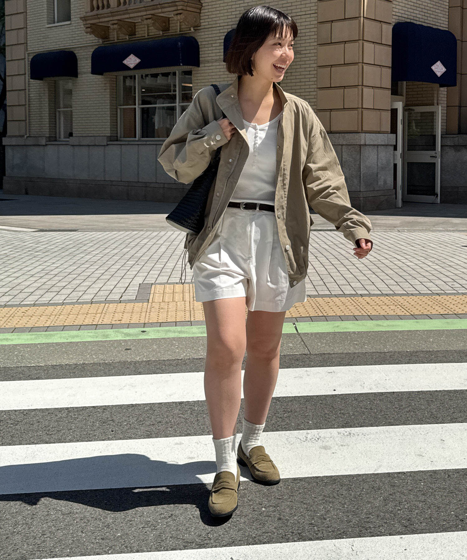 コットンナイロンスタンドカラーブルゾン