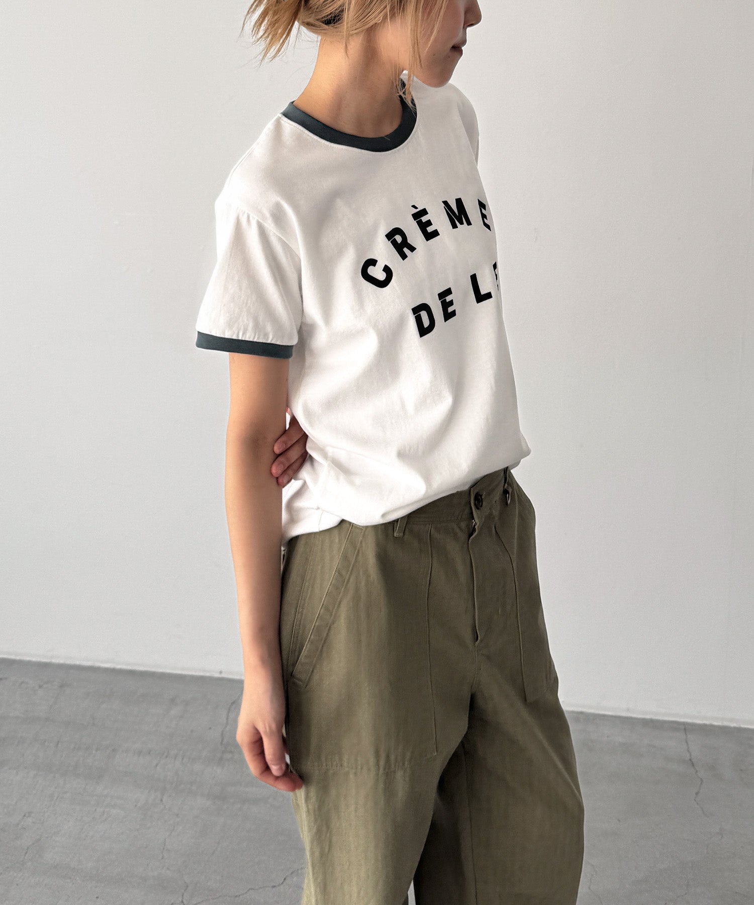 "CREME DELE"リンガーTシャツ