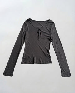 テンセルコットンヘンリーロングTシャツ