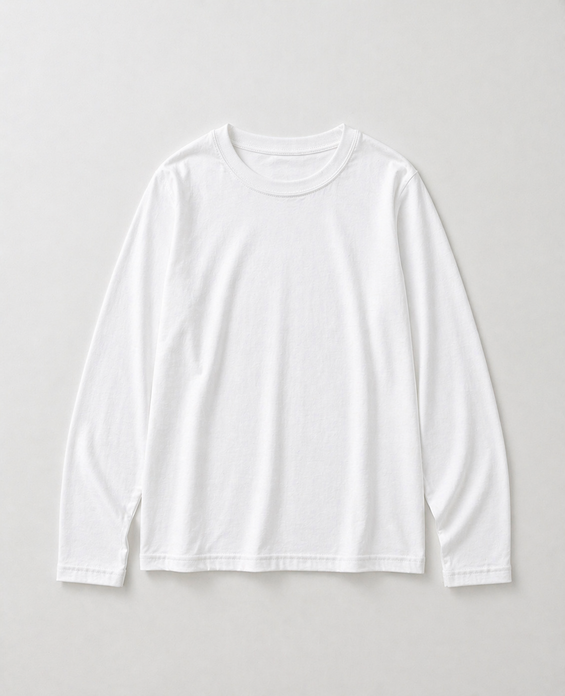コットンクルーネックロンT