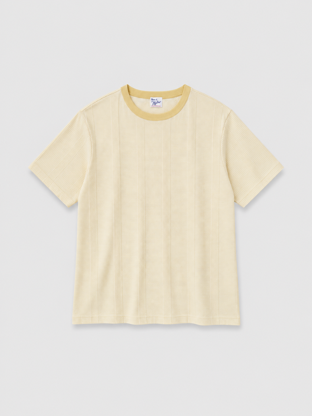 パネルリブクルーネックTシャツ