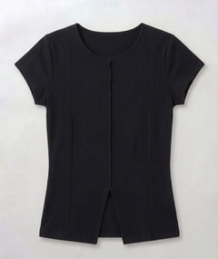 パネルリブスリットTシャツ