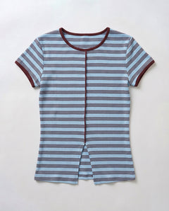 パネルリブスリットTシャツ