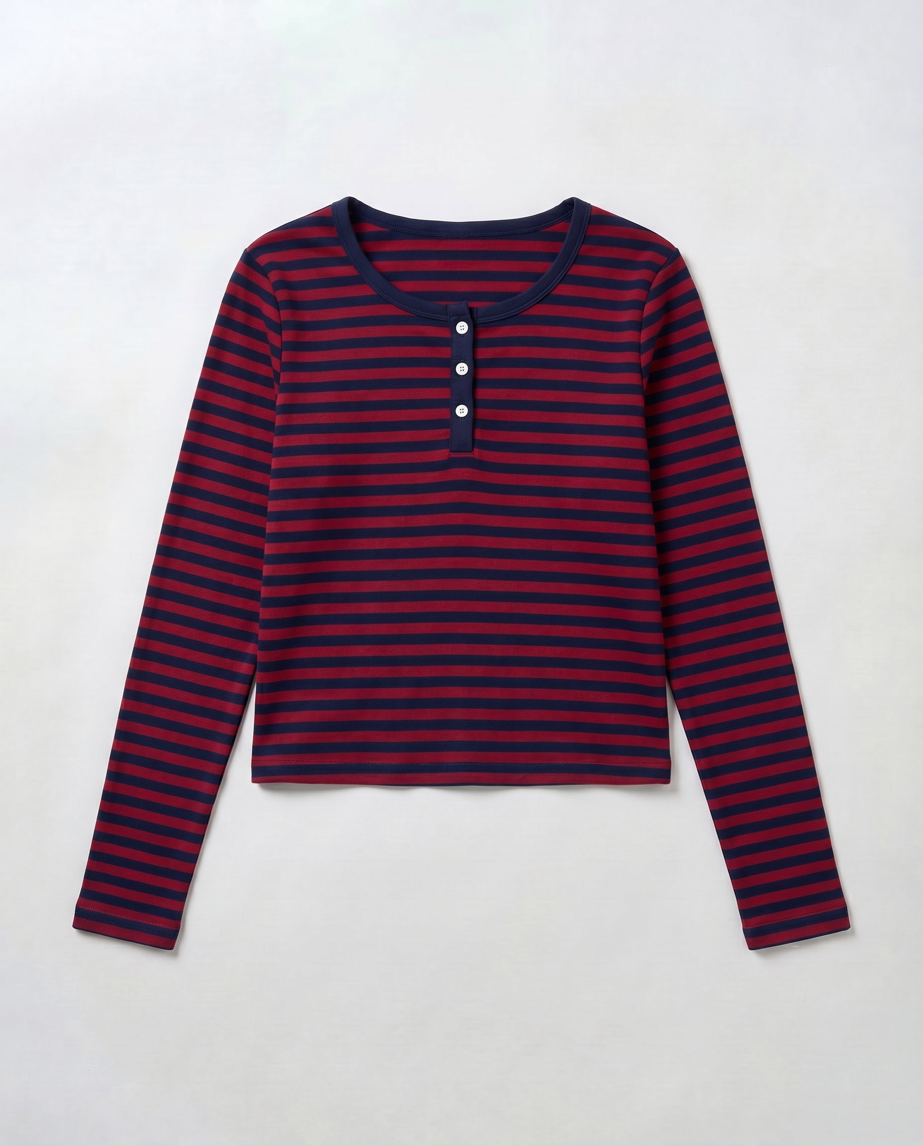 ボーダーヘンリーロングTシャツ