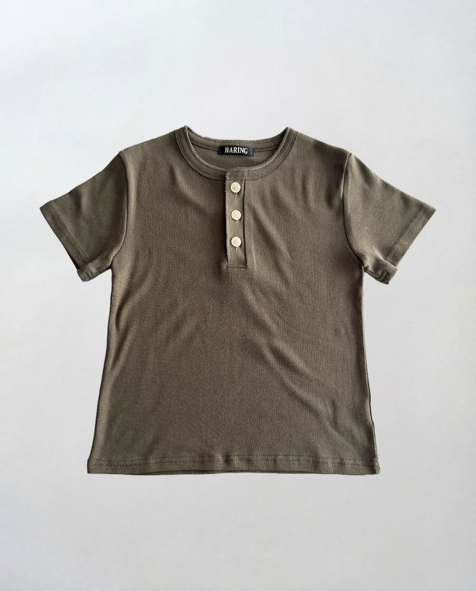 ヴィンテージコットンヘンリー半袖Tシャツ