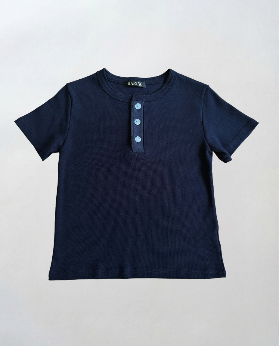 ヴィンテージコットンヘンリー半袖Tシャツ