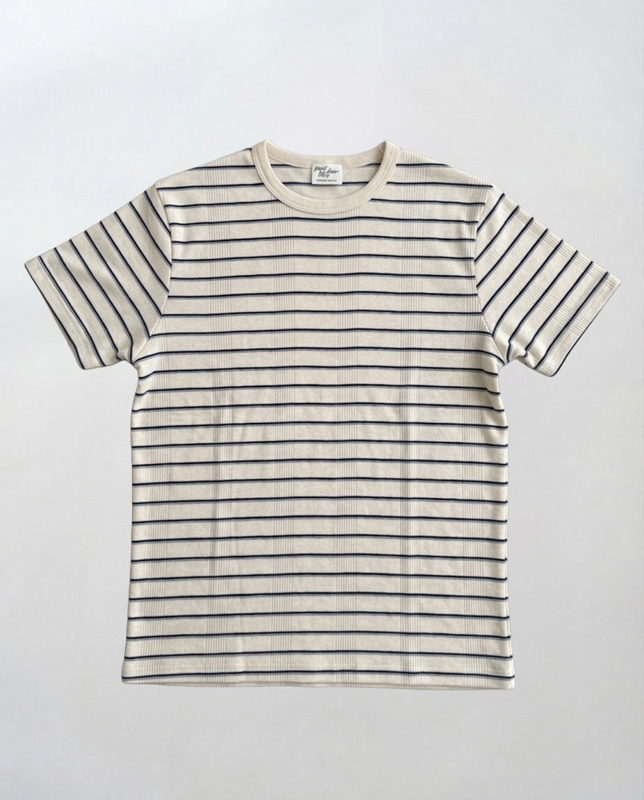 パネルリブクルーネックTシャツ