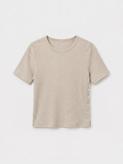 サイドボタンリブTシャツ