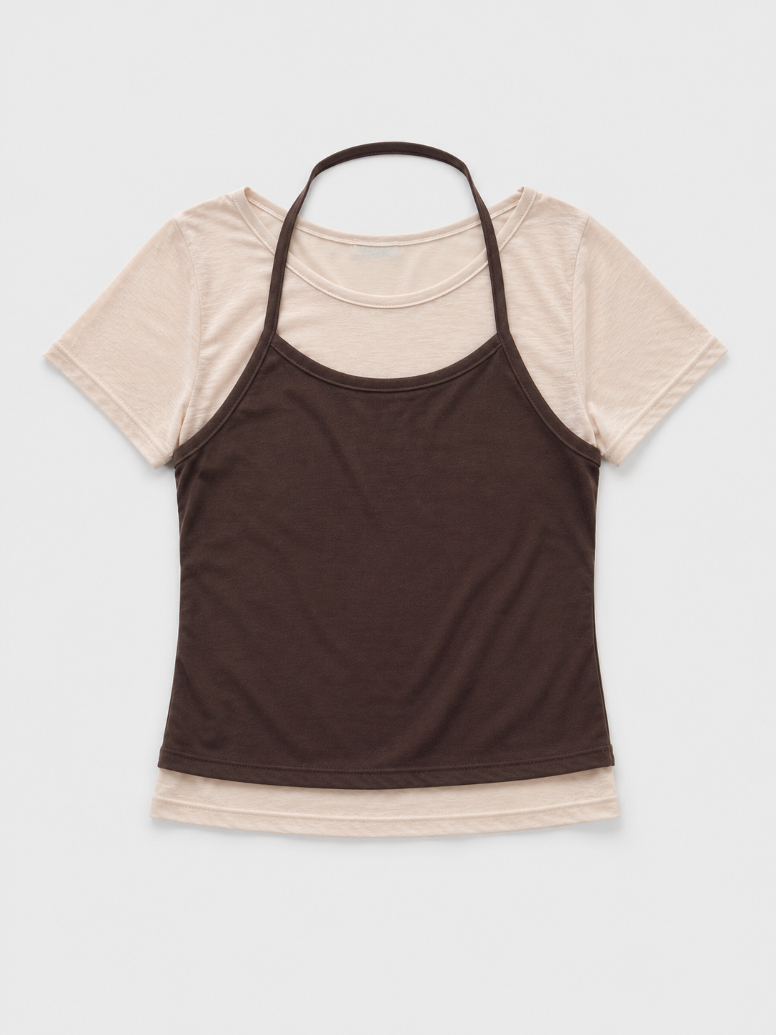 レイヤードホルターTシャツ