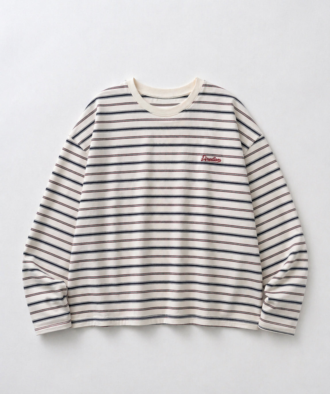 胸刺繍ボーダーロンT