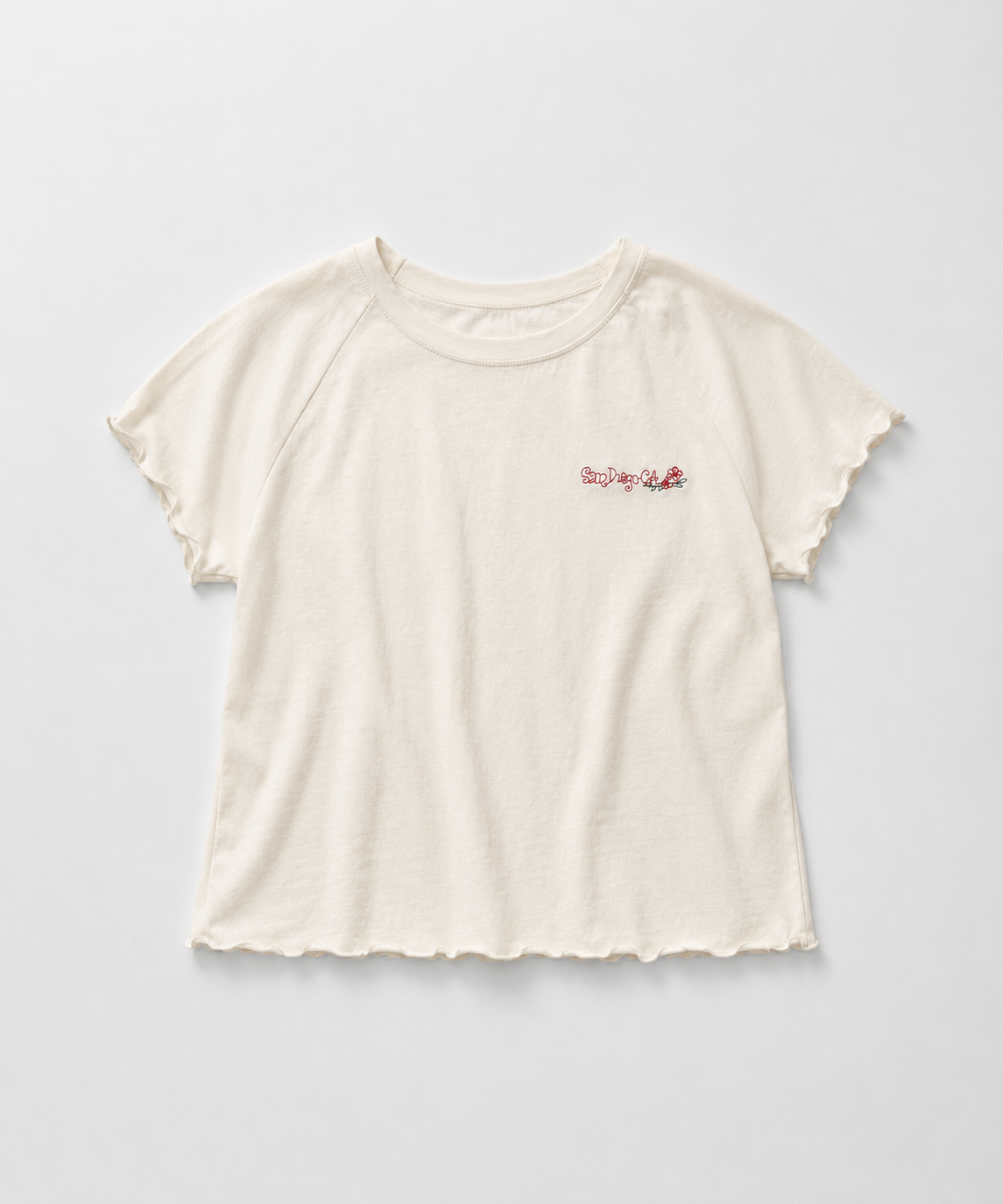 刺繍ラグランメローTシャツ