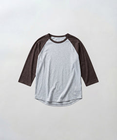 ラグラン配色7分袖Tシャツ