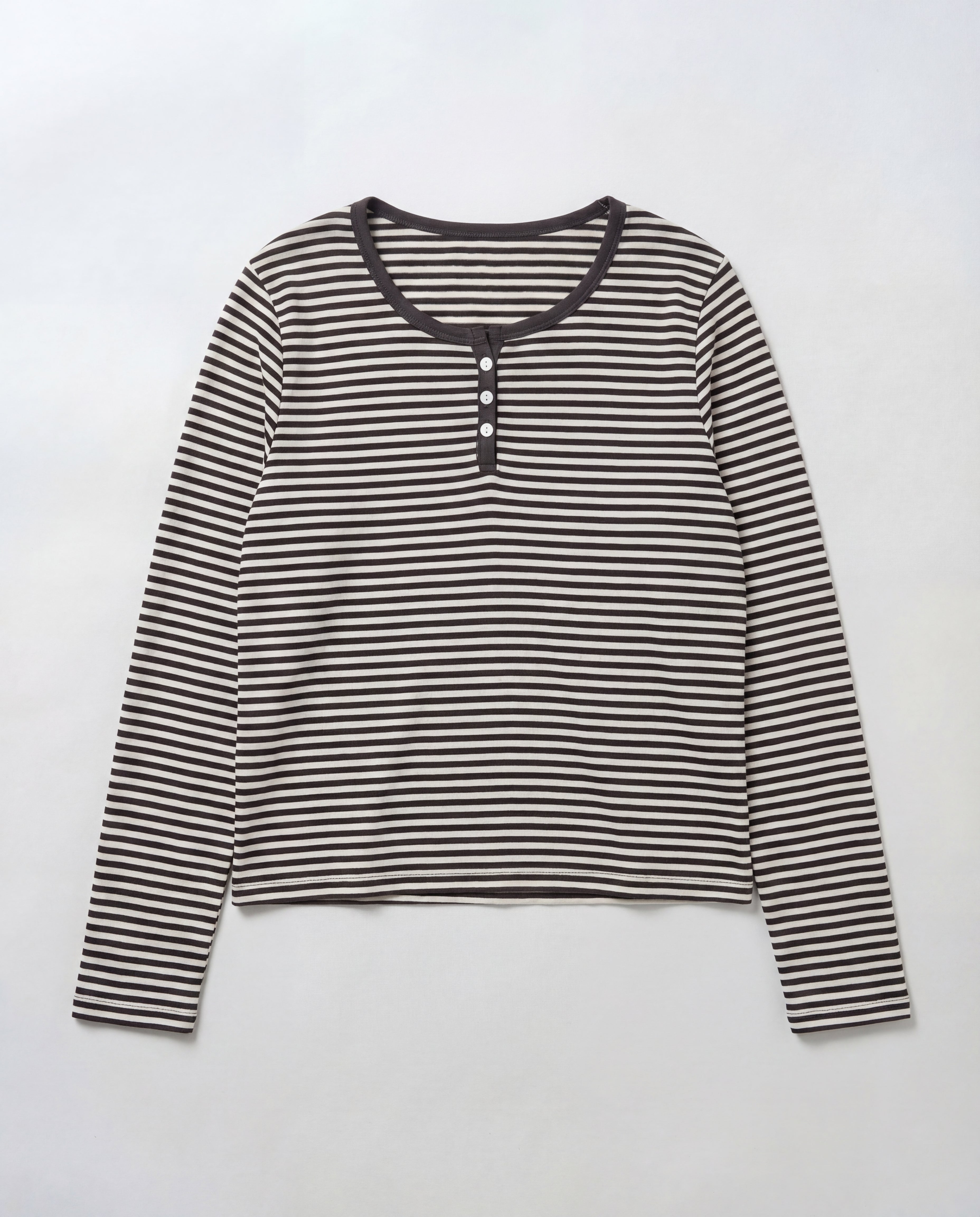 ボーダーヘンリーロングTシャツ