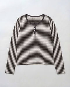 ボーダーヘンリーロングTシャツ