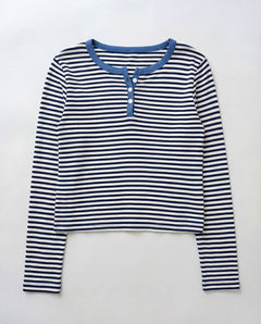 ボーダーヘンリーロングTシャツ
