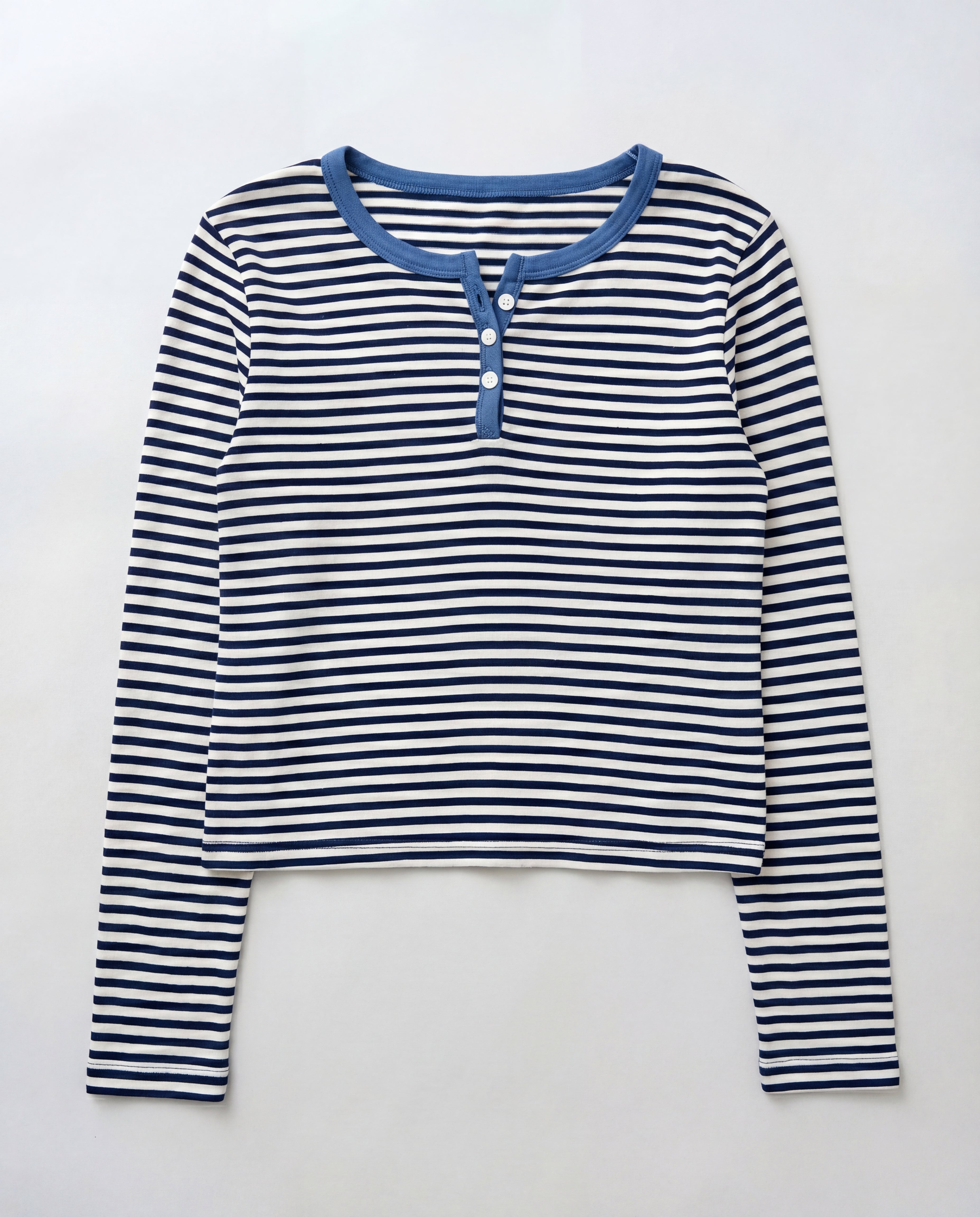 ボーダーヘンリーロングTシャツ