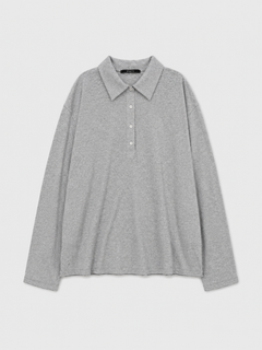 クールコットンポロロングTシャツ