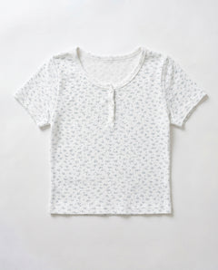 小花ヘンリーTシャツ