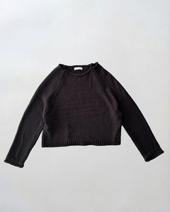 ラグラン袖ロールアップニット