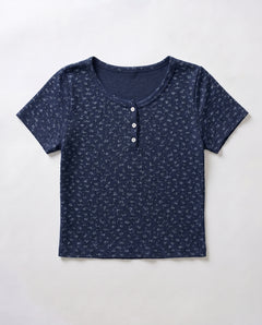 小花ヘンリーTシャツ